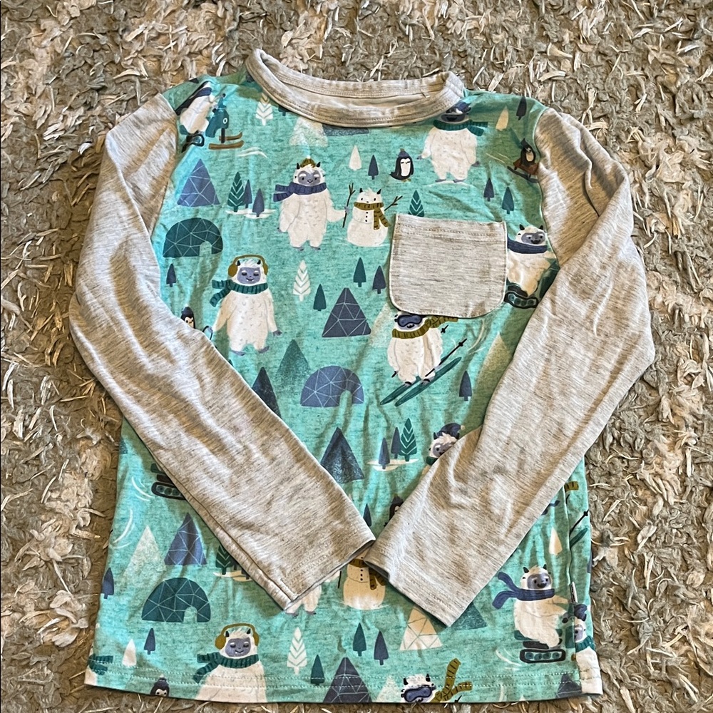 Little Sleepies Yeti Snow Day Long Sleeve Tee - Play collection size  4T